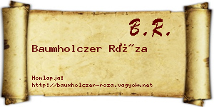Baumholczer Róza névjegykártya
